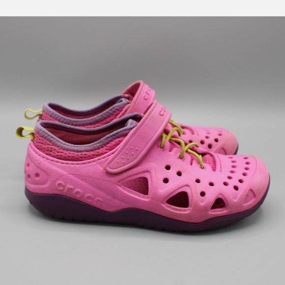Crocs swift water pink water shoes boating CROCS Pink toddler size 8 - Picture 2 of 4